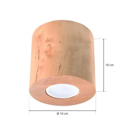 Loftlampe Ara som cylinder af træ