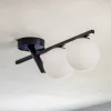 Loftlampe Baleo, sort/opal, 2 lyskilder