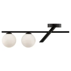 Loftlampe Baleo, sort/opal, 2 lyskilder