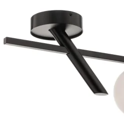 Loftlampe Baleo, sort/opal, 2 lyskilder