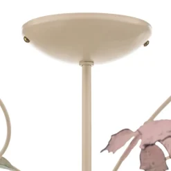 Loftlampe BUTTERFLY, creme/grøn/rosa, stål, 5 lyskilder