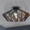 Loftlampe Carlton, Ø 47 cm, sort/kobber