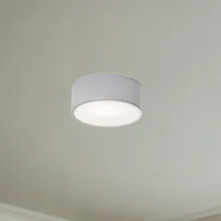 Loftlampe Cleo, Ø 20 cm, IP54, grå, metal, E27