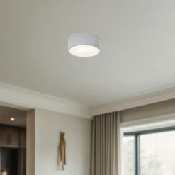 Loftlampe Cleo, Ø 20 cm, IP54, grå, metal, E27