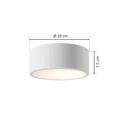 Loftlampe Cleo, Ø 20 cm, IP20, hvid, metal, E27