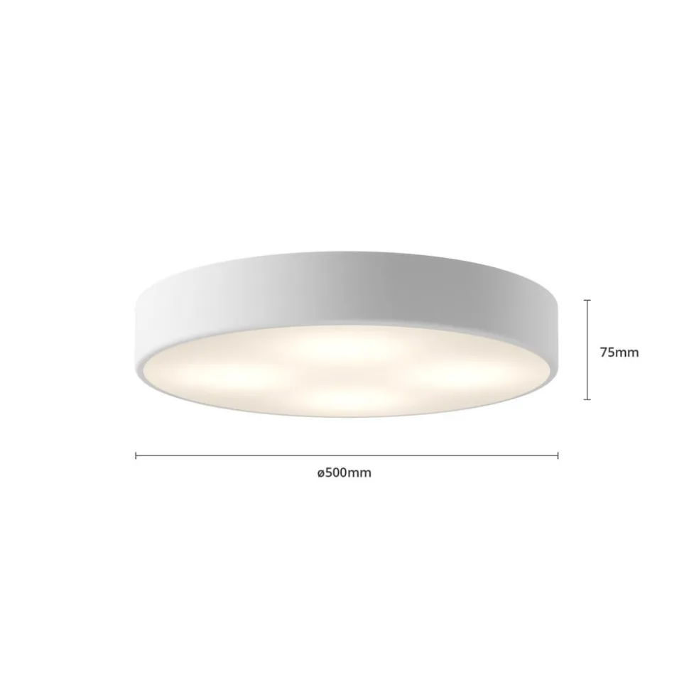Loftlampe Cleo, Ø 50 cm, IP20, hvid, metal, E27
