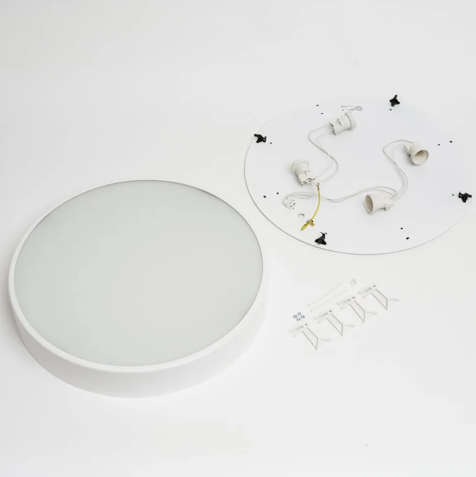 Loftlampe Cleo, Ø 50 cm, IP20, hvid, metal, E27