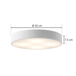 Loftlampe Cleo, Ø 50 cm, IP20, hvid, metal, E27