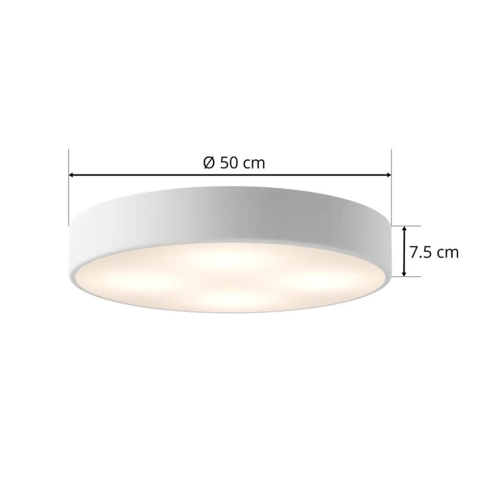 Loftlampe Cleo, Ø 50 cm, IP20, hvid, metal, E27