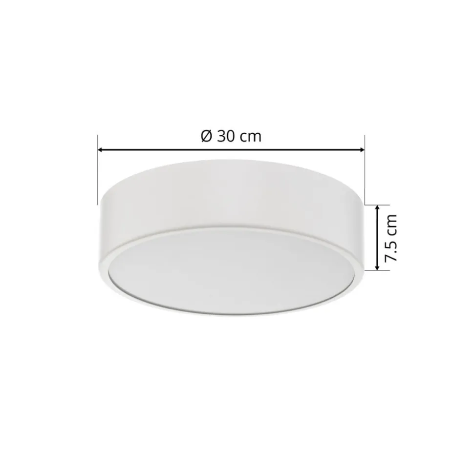 Loftlampe Cleo, Ø 30 cm, IP20, hvid, metal, E27