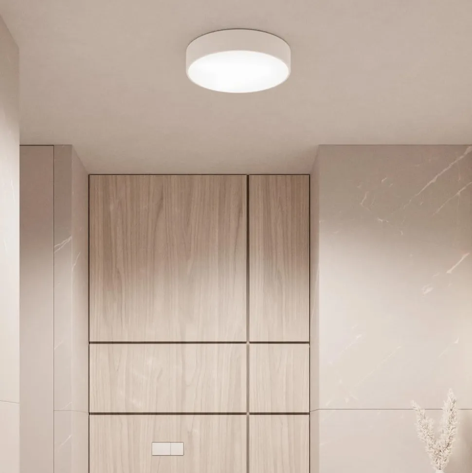 Loftlampe Cleo, Ø 20 cm, IP54, hvid, metal, E27