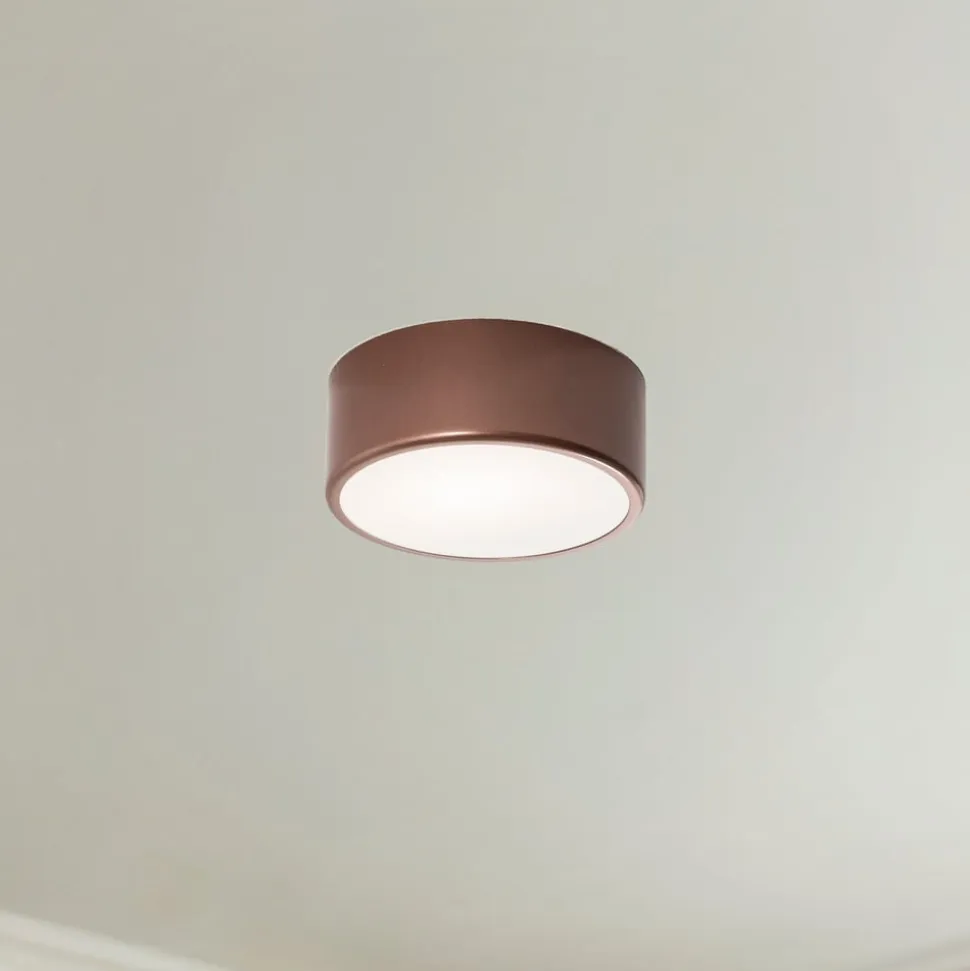 Loftlampe Cleo, Ø 20 cm, IP54, kobberfarvet, metal, E27