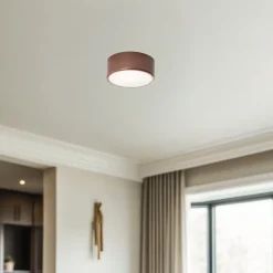 Loftlampe Cleo, Ø 20 cm, IP54, kobberfarvet, metal, E27