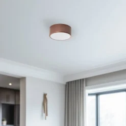 Loftlampe Cleo, Ø 20 cm, IP54, kobberfarvet, metal, E27