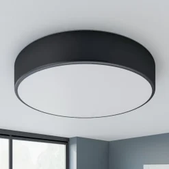 Loftlampe Cleo, Ø 50 cm, IP20, sort, metal, E27