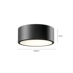 Loftlampe Cleo, Ø 20 cm, IP20, sort, metal, E27