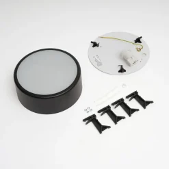 Loftlampe Cleo, Ø 20 cm, IP20, sort, metal, E27