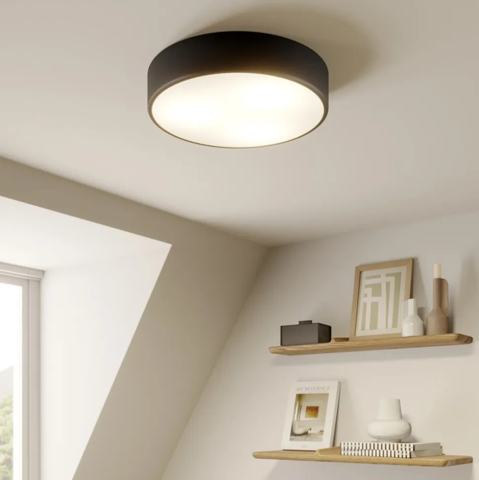 Loftlampe Cleo, Ø 40 cm, IP20, sort, metal, E27