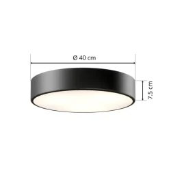 Loftlampe Cleo, Ø 40 cm, IP20, sort, metal, E27