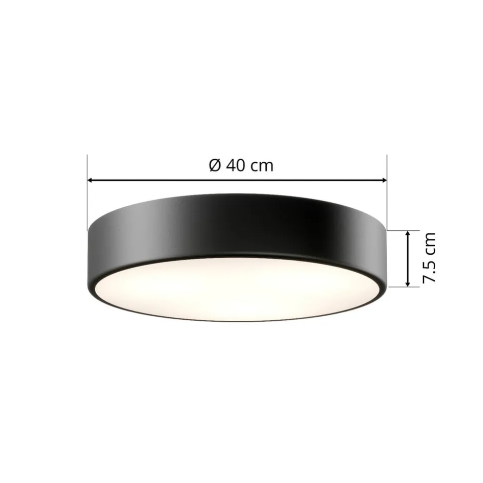Loftlampe Cleo, Ø 40 cm, IP20, sort, metal, E27