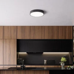 Loftlampe Cleo, Ø 50 cm, IP54, sort, metal, E27