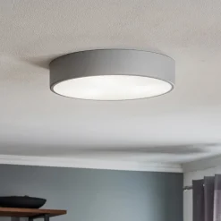 Loftlampe Cleo 400, grå, sensor, IP20, Ø 40 cm, metal