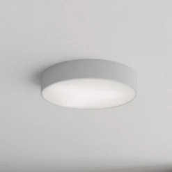 Loftlampe Cleo 400, grå, sensor, IP54, Ø 40 cm, metal