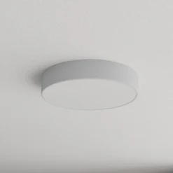 Loftlampe Cleo 400, grå, sensor, IP54, Ø 40 cm, metal