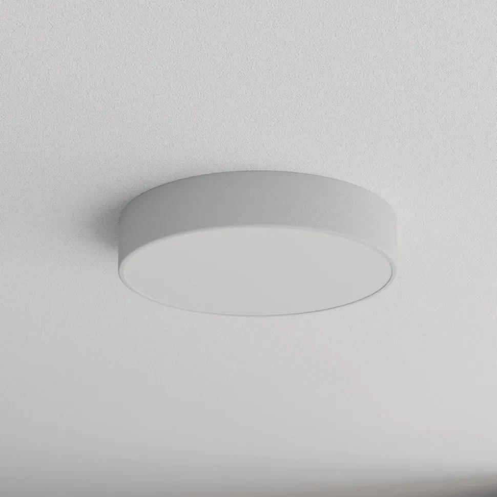 Loftlampe Cleo 400, grå, sensor, IP54, Ø 40 cm, metal