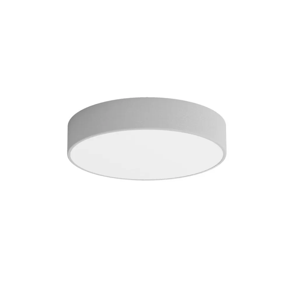Loftlampe Cleo 400, grå, sensor, IP54, Ø 40 cm, metal