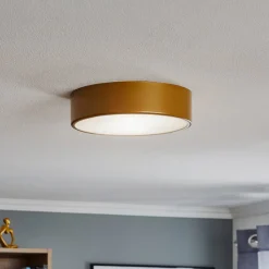 Loftlampe Cleo 300, guld, sensor, IP20, Ø 30 cm, metal