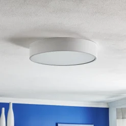 Loftlampe Cleo 400, hvid, sensor, IP20, Ø 40 cm, metal