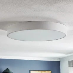 Loftlampe Cleo 600, hvid, sensor, IP20, Ø 60 cm, metal