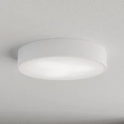 Loftlampe Cleo 400, hvid, sensor, IP54, Ø 40 cm, metal