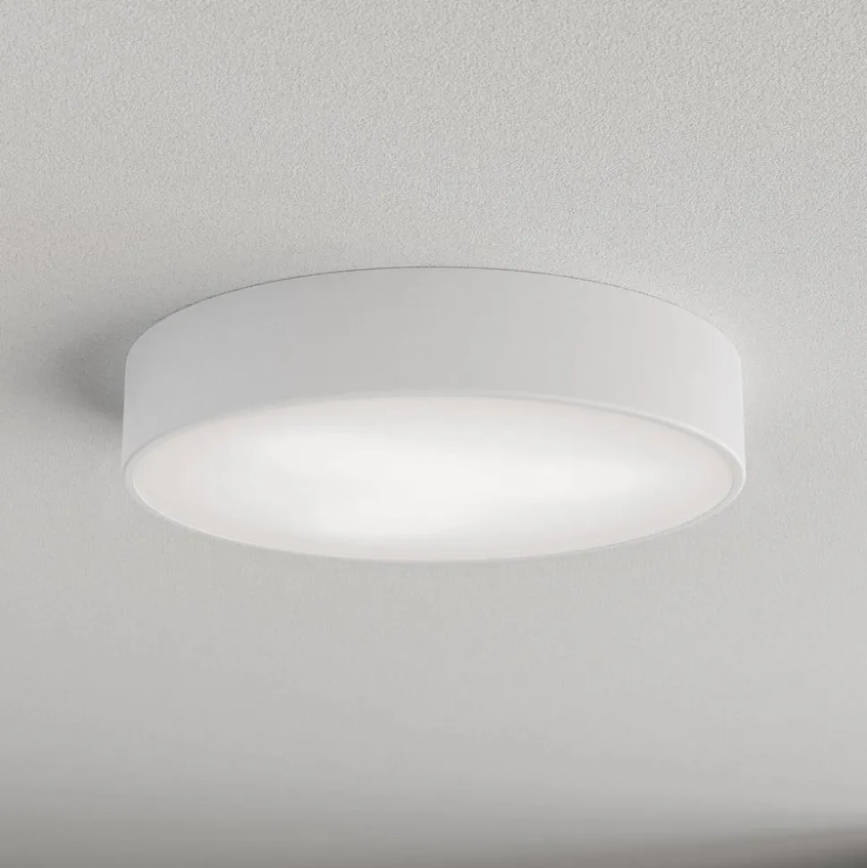 Loftlampe Cleo 400, hvid, sensor, IP54, Ø 40 cm, metal