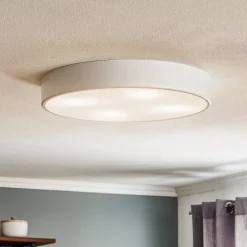 Loftlampe Cleo 500, hvid, sensor, IP20, Ø 50 cm, metal