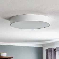 Loftlampe Cleo 500, hvid, sensor, IP20, Ø 50 cm, metal