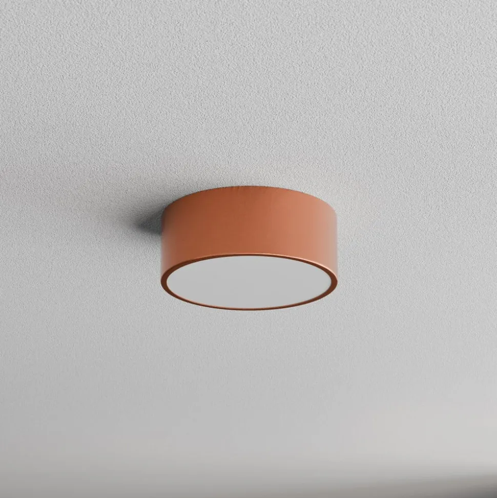 Loftlampe Cleo 200, kobber, sensor, IP54, Ø 20 cm, metal