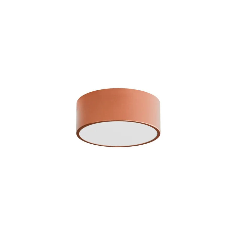 Loftlampe Cleo 200, kobber, sensor, IP54, Ø 20 cm, metal