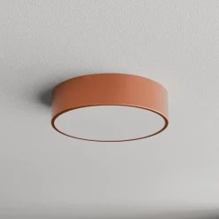 Loftlampe Cleo 300, kobber, sensor, IP54, Ø 30 cm, metal