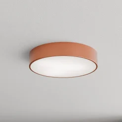 Loftlampe Cleo 400, kobber, sensor, IP54, Ø 40 cm, metal