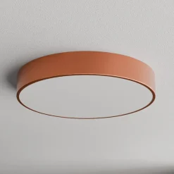 Loftlampe Cleo 500, kobber, sensor, IP54, Ø 50 cm, metal