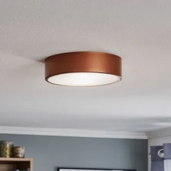 Loftlampe Cleo 300, kobber, sensor, IP20, Ø 30 cm, metal