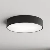 Loftlampe Cleo 400, sort, sensor, IP54, Ø 40 cm, metal