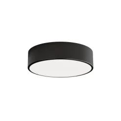 Loftlampe Cleo 300, sort, sensor, IP54, Ø 30 cm, metal