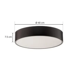 Loftlampe Cleo 400, sort, sensor, IP20, Ø 40 cm, metal