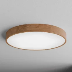 Loftlampe Cleo DR800, egetræ, Ø 80 cm, 6 lyskilder, E27