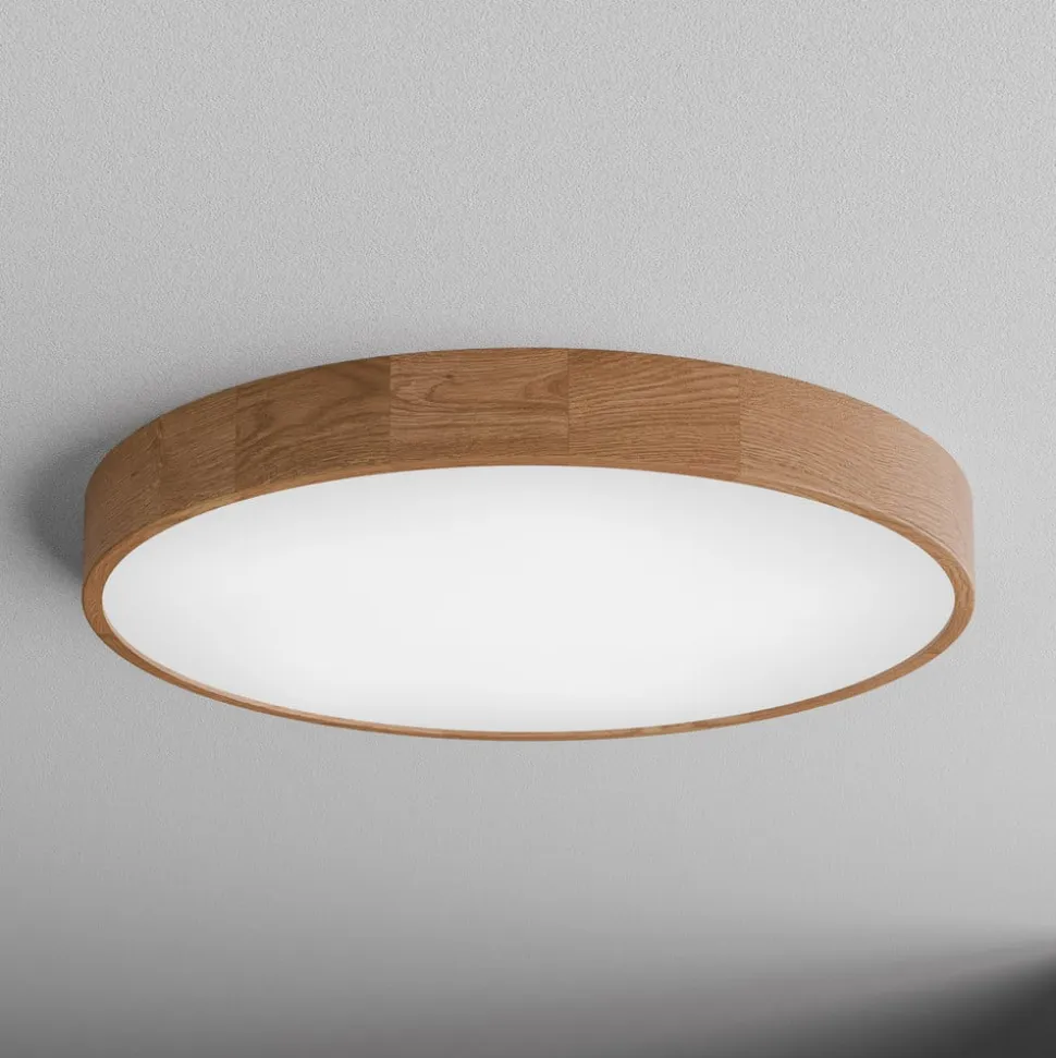 Loftlampe Cleo DR800, egetræ, Ø 80 cm, 6 lyskilder, E27