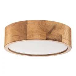 Loftlampe Cleo DR275, IP54, Ø 27,5 cm, egetræ, E27