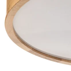 Loftlampe Cleo DR475, IP20, sensor, Ø 48 cm, egetræ